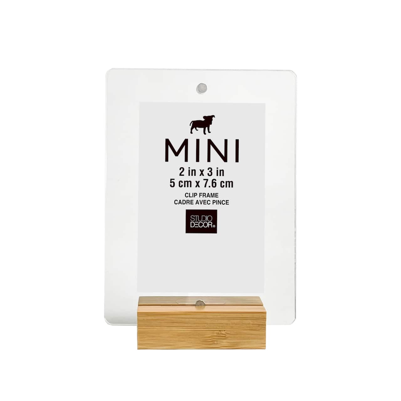 24 Pack: Mini Natural Bamboo & Acrylic Frame by Studio Décor®